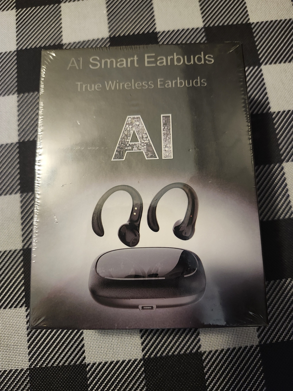 AI Smart Earbuds True Wireless Earhooks - Black